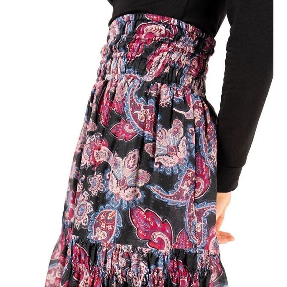 Magali Pascal Patricia Maxi A-line Skirt in Pristine Paisley Tiered Women’s Sz S - Picture 3 of 12